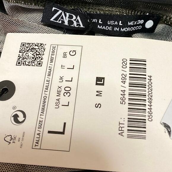 NEW Zara Multicolor Tie Dye Mesh Crewneck Long Sleeve Sheer Shirt Cover Up Top L - Picture 3 of 4